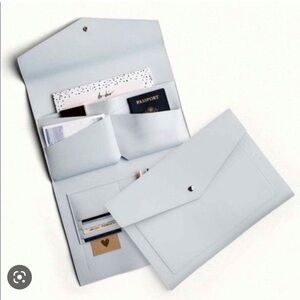 GLASS Ladder & Co Megan Portfolio cloud gray vegan leather Clutch organizer